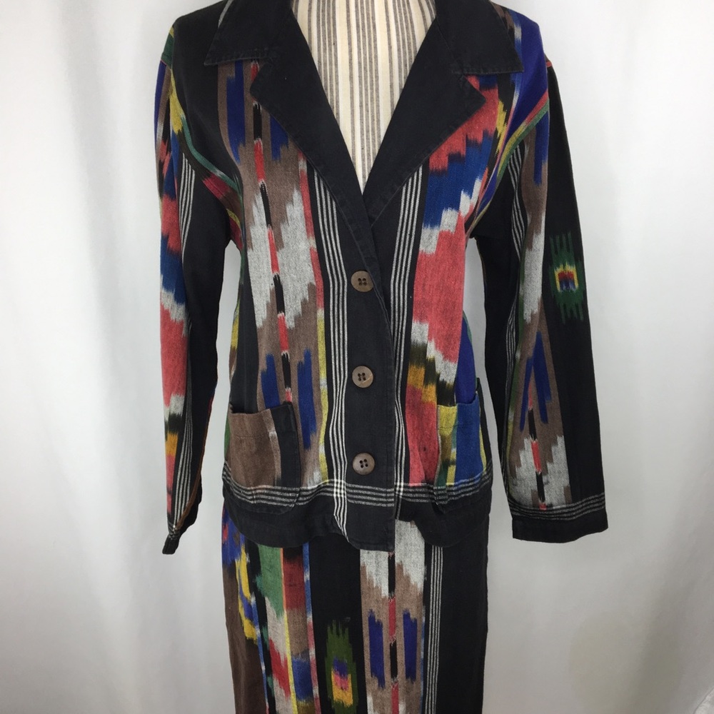 Vintage Chico’s Wrap Skirt Suit western Aztec